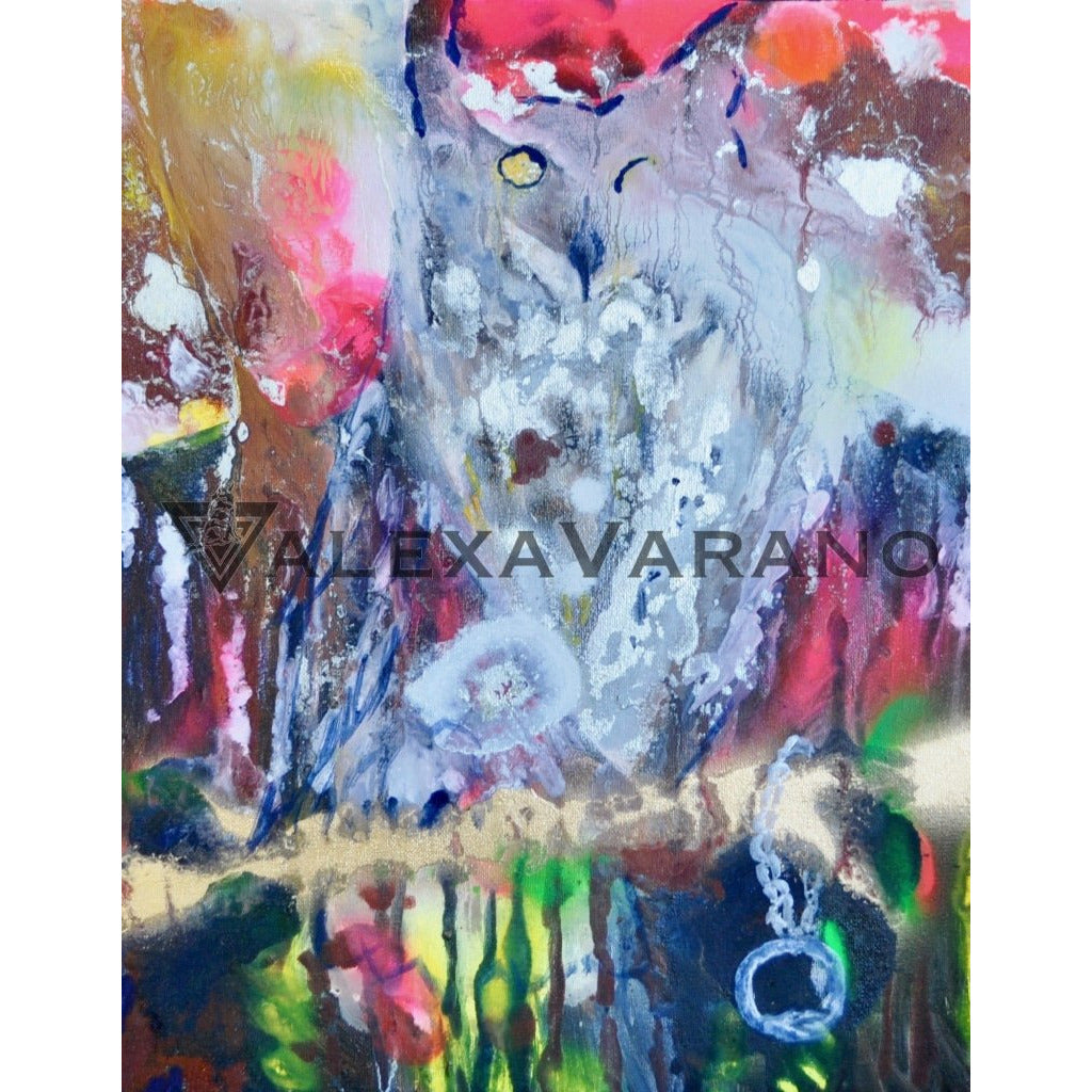 Owl Perched Print Original Painting