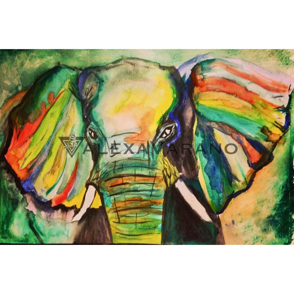 Elephant Print Original Painting