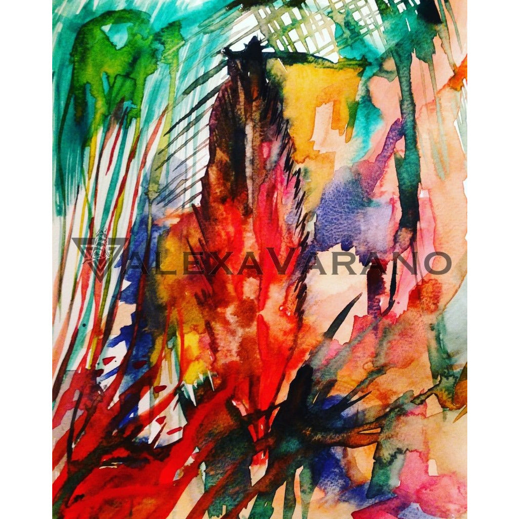 Feather Print Original Painting