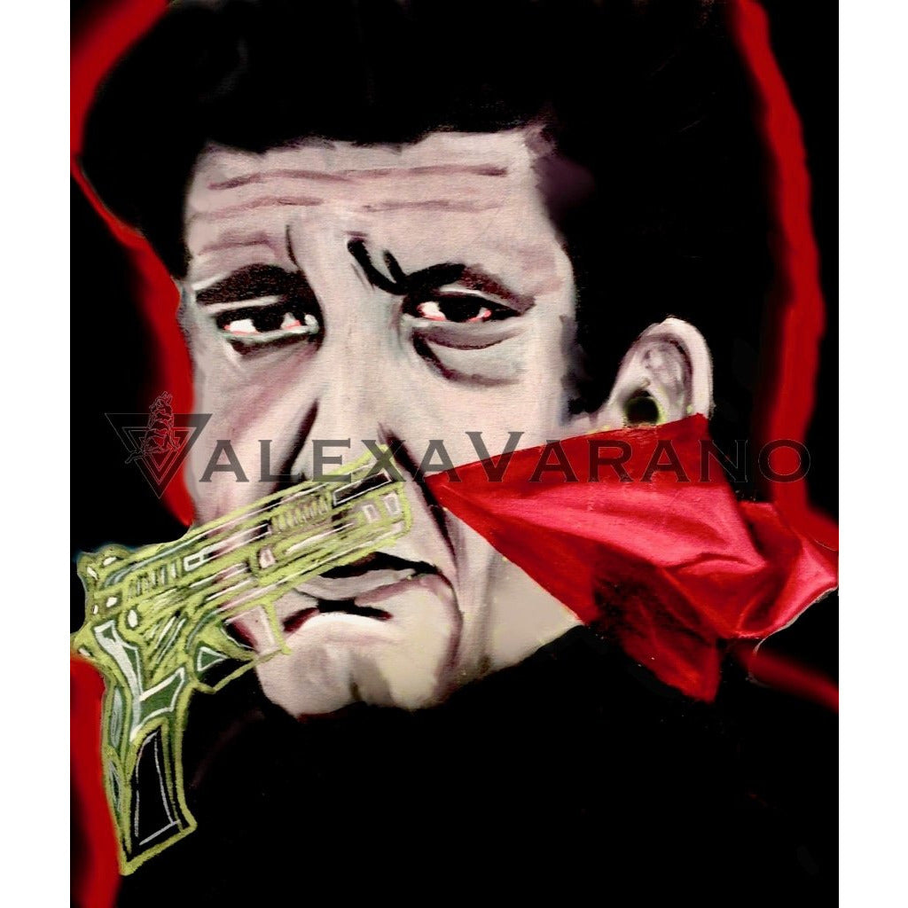 Johnny Cash Gun Print Original Painting